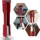 Basin Wrench, Faucet and Sink Installer Tool Multifunctional Plumbing Tool Pipe Extractor for Sink Bathroom Kitchen Toilet Plumbing (2 Head Red)