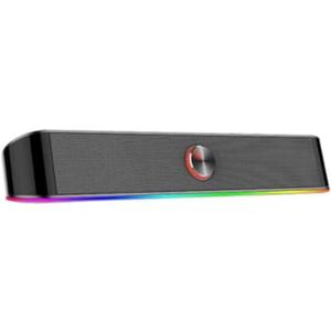 Redragon GS560 RGB Desktop Soundbar, 2.0 Channel Computer Speaker with Dynamic Lighting Bar Audio-Light Sync/Display, Touch-Control Backlit with Volume Knob, USB Powered w/ 3.5mm Cable