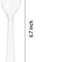 MOACOCK 500 Count Clear Plastic Spoons, Heavy Weight Disposable Spoons Cutlery Plastic Utensils, Clear PlasticSilverware Bulk