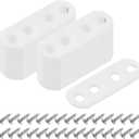 uxcell 40 Pcs Flat Straight Braces, 55mm x 5mm Iron Brace Plate with Screws Mending Plates Repair Fixing Joining Bracket Connector for Wood Furniture, White
