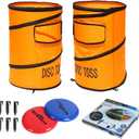Win SPORTS Folding Disc Toss Game Set - Flying Disc Toss Dunk Game Set - Includes 2 Disc Targets with Bean Bag & 2 Flying Discs & Carrying Case - Great for Backyard,BBQs,Tailgating