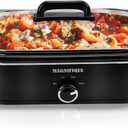 4-Quart Slow Cooker with Casserole Manual Warm Setting - Perfect Kitchen Small Appliance for Family Dinners, Dishwasher Safe Crock, Black