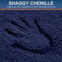 Smiry Luxury Chenille Toilet Rugs U-Shaped 24x20, Soft Absorbent Non-Slip Contour Bathroom Rugs for Toilet, Machine Washable Contoured Bath Mats, Navy Blue