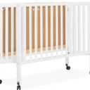 Dream On Me Quinn Full-Size Portable Baby Crib in White, GreenGuard Gold & BSA, Patented Quick Fold System, Adjustable Mattress Support, Heavy-Duty Wheels, Compact Design, Safe Sleep Assurance
