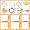 Zliisang 24PCS Make You Own Fall Crafts Kit Bulk Maple Leaves Pumpkin Apple Acorn Paper Suncatchers DIY Kit for Autumn Thanksgiving Activities Decorations Window Stained Glass Effect Art Supplies
