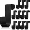 Hotop 12 Pcs Over The Cabinet Drawer Door Hooks 1.12 Inch for Hanger in The Cabinet Christmas Decoration Hooks Sturdy Metal Z Shaped Hanger Peg for Bathroom Clothes Towel(Black)