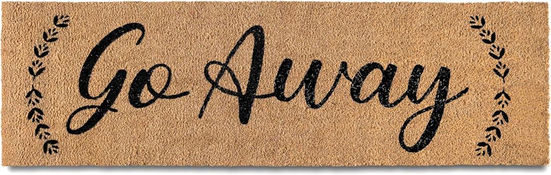 MAINEVENT Go Away Doormat 50x15 Inch, Large Welcome Mat for Front Door, Outdoor Coir Mat
