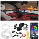 Interior Car LED Strip Lights RGB Fiber Optic Trim Lighting 5 in 1Wireless APP Ambient Lighting Kits 236 inches Fiber Optic, 16 Million Colors Car Neon Lights, Music Sync