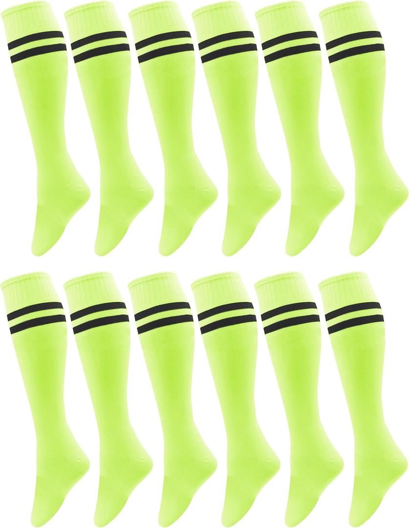 Winterlace Kids Youth Soccer Socks, 12 Pairs Boys Girls Knee High Team Football Athletic Sports