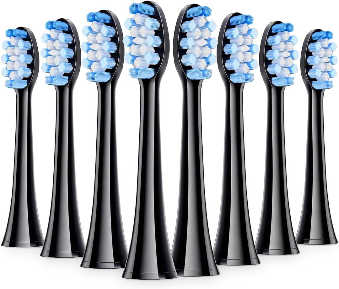 Onlyone Replacement Toothbrush Heads, Electric Toothbrush Heads Refills, Black, 8 Pack