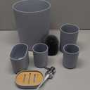 Clara Clark Bathroom Set - Black Bathroom Accessories Set, 6PC Bathroom Accessory Set, Bathroom Sets with Toilet Brush, Trash Can & Soap Dispenser