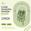 Der Rose 2 Packs Fake Hanging Plants Succulents with Strings Artificial Plants Indoor Outdoor for Boho Wall Decor