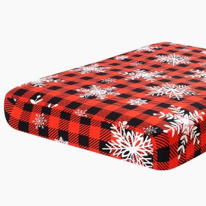 Hyha Printed Couch Cushion Covers, Floral Sofa Covers Washable for 3 Cushion Couch, Stretch Pattern Outdoor Cushion Covers for Patio Furniture with Elastic Bottom (Large, Checkered Snowflake)