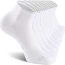 CS CELERSPORT 2/5 Pairs Ankle Compression Socks for Men and Women Running Athletic Socks (White, XXL)
