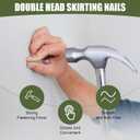 600 pcs Hardware Nails Double-Headed Skirting Nails with 6 Sleeve Tools - Invisible Seamless Baseboard Installation Nails for Trim & Boards, 2-Sided Design (Value Pack)