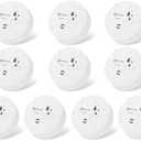 Geevon 10 Pack Water Leak Detectors, 100dB Water Sensor Alarms Flood Detector for Basements, Bathrooms, Laundry Rooms, Kitchens, Garages, and Attics, Water Alarms Battery-Operated (Battery Included)