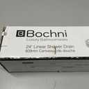 Bochni Linear Shower Drain 24" Matte Black 304 Stainless Steel | with Drain Grate| Fast Drainage | Stainless Floor Drain Grate | Hair Strainer | Drain Key | The Upgrade for Your Bathroom