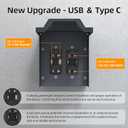 Joinfworld Outdoor Electrical Box, Outdoor GFCI Outlet Box 20 Amp WRTR GFCI Cover with USBType-C Ports Lockable ETL Listed