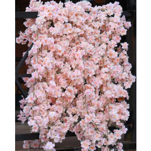 PARTY JOY 8pcs 47.2ft Artificial Cherry Blossom Flower Garland Hanging Vines for Spring Home Room Wedding Party Kawaii Decor (Pink-8PCS)