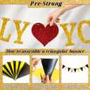 2 x 50th Brithday Decorations for Men Women - Funny Gold Glitter 50th Birthday Banner Sign, 50 Balloon Number & Triangle Banner Set - 50th Birthday Gifts for Her Him Party Favors Supplies