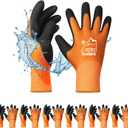 Waterproof Winter Work Gloves for Men and Women, Touchscreen, Freezer Gloves, Thermal Insulated, for Cold Weather (X-Large, Orange)