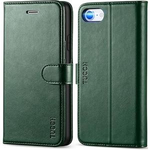 TUCCH Wallet Case for iPhone SE 2025/SE 2020/iPhone 8/7, PU Leather Folio with Stand Card Slot Magnetic Closure Flip Cover [TPU Interior Case] Compatible with iPhone SE 3/SE2/8/7, Midnight Green