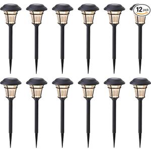 MAGGIFT 12 Pack Solar Pathway Lights Outdoor Solar Garden Lights for Patio, Yard, Driveway