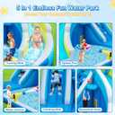 Seahorse Inflatable Water Slide for Kids Backyard | 5-in-1 Blow Up Splash Park with Climbing Wall, WaterSlide, Water Cannon, Basketball Hoop & 480W Blower| Indoor/Outdoor Toys for Ages 3+, 12ft