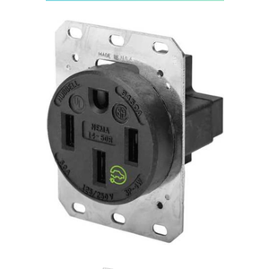 Hubbell HBL9450A Straight Blade Device Receptacle, RTP, Industrial Grade, 3-Pole 4-Wire Grounding, 50A 125/250V, 14-50R