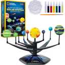National Geographic Glow-in-The-Dark Solar System Model Kit for Kids - Build & Paint a 3D Planetary Model with Movable Arms, STEM Projects for Kids Ages 8-12, Space Themed Bedroom Decor