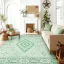 Yinhua Sage Green 8x10 Rugs for Living Room, Western Area Rug Washable