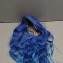 Cosplay Long Blue Wig 28 Inch Middle Part Synthetic Wig Realistic Gifts Party Wigs for Women Daily Use Colorful Wigs (Blue)