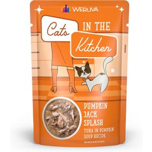 Weruva Cats in the Kitchen, Pumpkin Jack Splash with Tuna in Pumpkin Soup Cat Food, 3oz Pouch (Pack of 12) (EXP 04/01/29)