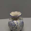 Vintage Blue Ceramic Vase, Small Blue and White Porcelain Decorative Flower Vase for Centerpiece Living Room Table Shelf, Chinoiserie French Country Decor