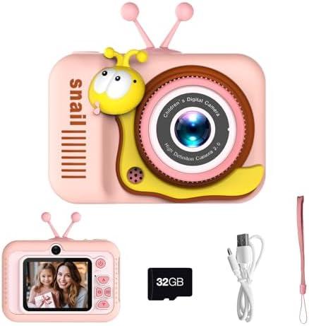 Meydedaa Kids Camera Toys for Boys/Girls Age 3-12 Years Old,48MP Dual Lens Kids Digital Camera Toddler Camera Christmas Birthday Gifts, 1080P HD Video Selfie Camera with 32G SD Card-Pink