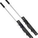 TOGU 2 Pack BGC 15" Solid Stainless Steel Lever Extension Flush Bolt For Metal Doors,Flush Mount Extension Bolt For Commercial Applications,Store,School,Office,Matte black