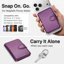 for MagSafe Wallet, Magnetic Phone Wallet RFID Blocking, Slim 5-8 Card Holder with Cash Slot & Clear ID Window, Minimalist Mag Safe Wallets for iPhone 17/16/15/14/13/12 Series, Amethyst Purple