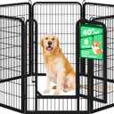 Yaheetech Dog Playpen, 40 Inch 8 Panels Heavy Duty Metal Pet Fence for Indoor Puppy Exercise Pen for RV Camping/Yard/Garden, Black