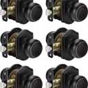 Goldenwarm Oil Rubbed Bronze Closet Door Knobs Interior No Lock, Passage Door Knobs Hallway, Bronze Door Knob Without Lock 6 Pack
