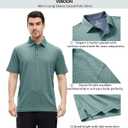 VEBOON Men's Polo Shirts Long and Short Sleeve Cotton Blend Heather Moisture Wicking Casual Collared Shirts (L)