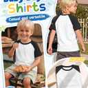 Yooo's Vivi Baby Boys Baseball Shirts | 1-6T, Kids, Raglan Short Sleeve, Tee, Toddler Tops, Crew Neck, Basic, Casual, Summer, Loose Fit, School, Daily Wear, Soft