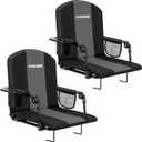 VIVOHOME Stadium Seats with Back Support, Bleacher Chairs for Sport Event
Cup Holder, Shoulder Strap, 2 Pack, Portable, Foldable Seat, Comfortable
