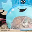 2 x AMOR PRESENT Mesh Baby Beach Bag, Shell Collecting Bag with Shovel Crab-Shaped Adjustable Strap for Holding Shell Sea Pool Sand Toy, Blue