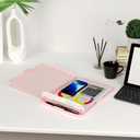 Piasoenc Clipboard with Storage, 8.5 x 11 Organization Box with Pen Holder and A4 Legal Paper Folder, Folio & Side-Opening, Low Profile Clip,for Nurses,Teachers, Size 14 x 9.6 x 1.2 in, Pink