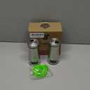 HOME EC Original Salt and Pepper Shakers Set with Adjustable Pour Holes - Glass and Stainless Steel Salt Shaker and Pepper Shaker - Farmhouse Spice dispenser for salts, ground peppercorn and spices (2pk, Silver)