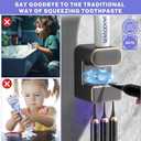 Automatic Toothpaste Dispenser, Wall Mounted Electric Toothpaste Dispenser with 3 Toothpaste Slots, Toothpaste Dispenser for Kids and Adults (Black)