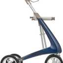 ACRE Carbon Ultralight Rollator Walker - 10.6 lbs Adult Walkers with 4 Wheels and Seat - Lightweight Seated Walkers with Wheels - Foldable Rolling Walker with Seat - Walker for Adults (Wide Track, Royal Blue)