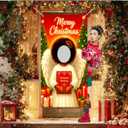Christmas Angel Photo Door Banner 35x71inch Holiday Backdrop Party Decorations Merry Christmas Background Supplies Angel Gift Props for Indoor Outdoor Photography