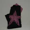 Women Vintage Star Pattern Stripes Patchwork T Shirts Long Sleeve Crew Neck Crop Top Casual Y2K 90s Streetwear (Medium, Pink)