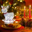 Anycosy Christmas Lighted Acrylic Deer Decoration,Rotating Battery Operated Lights for Indoor Use,Perfect for Tabletop, Windowsill, Mantel, and Bedroom